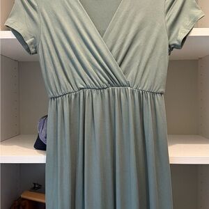 Madewell Dusty Green Wrap Maxi Dress
